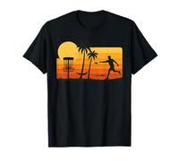 Disc Golf Tropical Sunset Palm Trees Beach Graphic Camiseta