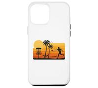 Disc Golf Tropical Sunset Palm Trees Beach Graphic Carcasa para iPhone 12 Pro MAX