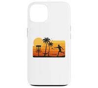 Disc Golf Tropical Sunset Palm Trees Beach Graphic Carcasa para iPhone 13