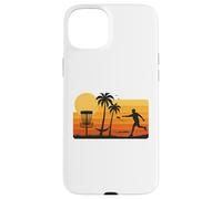 Disc Golf Tropical Sunset Palm Trees Beach Graphic Carcasa para iPhone 15 Plus