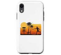 Disc Golf Tropical Sunset Palm Trees Beach Graphic Carcasa para iPhone XR