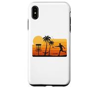 Disc Golf Tropical Sunset Palm Trees Beach Graphic Carcasa para iPhone XS MAX