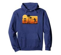 Disc Golf Tropical Sunset Palm Trees Beach Graphic Sudadera con Capucha