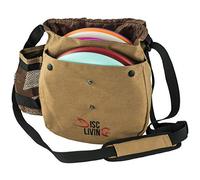 Disc Living Bolsa de Golf de Disco | Bolsa de Golf Frisbee | Ligera se Adapta hasta 10 Discos | Correa de cinturón | | Acolchado de Correa de Hombro Ajustable | Diseño de Doble botón Frontal | Lona