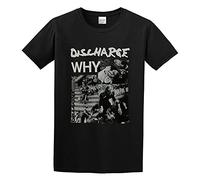 Discharge Band Why? Album Cover Graphic Top Printed tee Mens T Shirt Black L