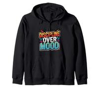 Disciplina enfocada Mentalidad Retro Motivación Diseño Sudadera con Capucha
