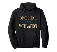 Disciplina sobre motivación Gráfico tipográfico audaz Sudadera con Capucha