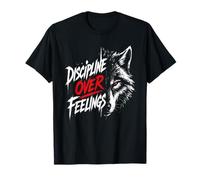 Disciplina sobre Sentimientos Lobo motivación gráfico Camiseta
