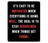 Discipline Equals Freedom Motivational Plaque Vintage Decor 12x8 Inch | High print resists scratches fading for high traffic areas