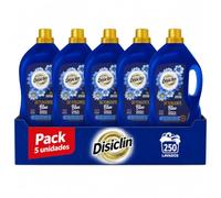 Disclin Detergente Líquido Perfume Booster Intenso Blue 50 Lavados | Limpieza Profunda y Frescor Duradero | Apto para Ropa Blanca y de Color | Pack 5 Unidades | Rasmacor