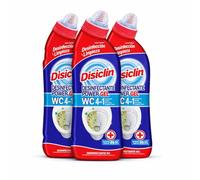 Disclin Limpiador WC Power Gel 4 en 1 - Limpieza de Inodoro sin Lejía, Ayuda a eliminar la cal y neutralizar olores - 1 L - Pack 3