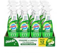 DISCLIN Spray Vinagre de Limpieza Multiusos Manzana 750ml (12 uds) RASMACOR | Limpiador para Hogar, Baños, Cocinas, Suelos, Superficies, Cristales | Anti olor | Anti cal | Super Brillo