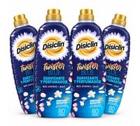Disclin Suavizante con Perfumador Concentrado Twister Azul 1,4L | Pack 4 Unidades | 320 Lavados | Aroma Duradero | Formato Ahorro 5,6L | RASMACOR