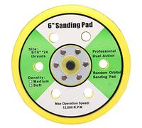 Disco abrasivo de 6 pulgadas / 150 mm, soporte de lijadora redonda Placa de respaldo de almohadilla de pulido Bandeja de máquina pulidora universal de 6 orificios, para pulir la superficie del borde