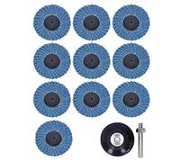 Disco abrasivo de aleta de rueda abrasiva de 10 piezas, disco abrasivo de corindón de circonio de torsión de grano 80 con rueda de goma, disco de pulido resistente para