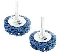Disco abrasivo de limpieza para amoladora angular, removedor de barniz de óxido, adecuado para superficies de metal, madera, plástico, piedra (color azul, 2 unidades)