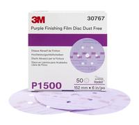 Disco abrasivo de pel cula de acabado p rpura 3M Hookit 260L 30767 6 pulgadas, libre de polvo P1500, 50 discos por caja