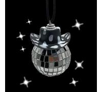 Disco Ball Car Mirror Ornament - 3In Cowboy Hat Car Charm | Bling Rear View Hanging Decoration Sparkly Rhinestone Reflective Mini Mirror Ball Interior Accessories for Auto Truck SUV Travel Gift