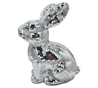 Disco Ball Decor - Bunny Disco Party Ornament | Polygon Mirror Ball - Glitter Reflective Lightweight Decor With Playful Bunny Design For Parties Events Festivals And Home Celebration Use