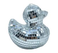Disco Ball Duck, Themed Duck Shape Mirror Ball, Mirrored Glass Desk Ornament, Creative Cake Toppers for Holidays, Weddings, Bars