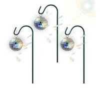 Disco Ball Plant Hanger - 3 Pieces Silver Reflective Waterproof Glitter | Garden Disco Balls For Outdoor Courtyard Garden Patio Lawn Pathway Balcony, Hanging Mirror Planter Flowerpot Pack
