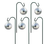 Disco Ball Plant Stakes - 30cm Decorative Mirror Globe Picks, Reflective Ga