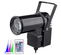 Disco Ball Spotlight, Mini Led RGB Mirror Ball Pin Light, Pequeña luz de punto para juegos de fiesta de la tabla de dardos, Compatible con el control remoto (negro)