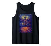 Disco Ball Van Gogh Arte Estudiante Pintura Amantes Maestro de Arte Camiseta sin Mangas