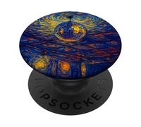 Disco Ball Van Gogh Arte Estudiante Pintura Amantes Maestro de Arte PopSockets PopGrip Adhesivo