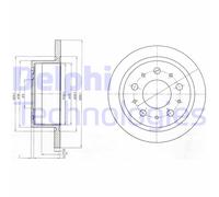 Discos de freno DELPHI BG4062 trasero, macizo, 2 Pieza