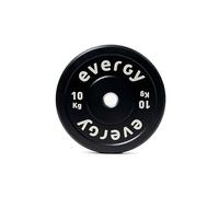Disco Bumper Olímpico 10 kg Basic Plus evergy - Disco Profesional de Goma Maciza con Núcleo de Acero Inoxidable - Perfecto para Cross-Training, Halterofilia y Entrenamiento en Casa