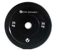 Disco Bumper Olímpico Viok Sport - Caucho Resistente - Entrenamiento de Fuerza y Musculación - Diámetro de 50 mm - Disponibles en 5, 10, 15 y 20 kg (10, Kilogramos)