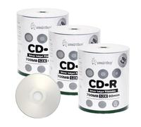 Disco CD-R de inyecci n de tinta plateado Smartbuy de 700 MB/80 min, 52x, imprimible en blanco (300 discos)