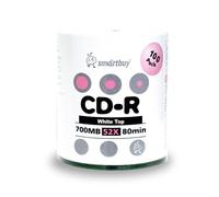 Disco CD-R Smartbuy de 700 MB/80 min, 52x, blanco, con tapa, para grabaci n de v deo (300 discos)