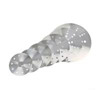 Disco convertidor de placa de inducción de acero inoxidable con placa guía térmica para utensilios de cocina sin inducción, para cacerolas de cerámica, portátiles, estufas integradas (14,8 cm)