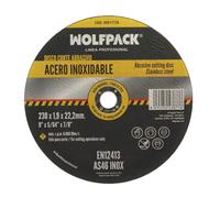 Disco corte abrasivo acero inoxidable ø 230x ø 22,2 mm espesor 1,9 m