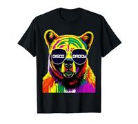 Disco Daddy Funky Rainbow Bear - Regalo Musical para el día del Padre Camiseta gráfica económica