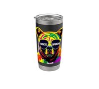 Disco Daddy Funky Rainbow Bear - Regalo musical para el día del padre Vaso térmico de acero inoxidable de doble pared