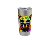 Disco Daddy Funky Rainbow Bear - Regalo musical para el día del padre Vaso térmico de acero inoxidable de doble pared