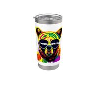 Disco Daddy Funky Rainbow Bear - Regalo musical para el día del padre Vaso térmico de acero inoxidable de doble pared