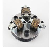Disco de abujardado Klenbo de 5 pulgadas/125 mm con 3 rodillos y puntas para amoladora angular, ideal para hormigón, granito, mármol, piedra y muela de diamante.