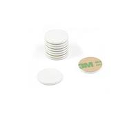 Disco de Acero Suave Pintado Blanco Con 3M Auto Adhesivo Para Artes, Manualidades, Fabricación de Modelos, Bricolaje Y Pasatiempos - 20mm de Diámetro x 2mm de Espesor - Paquete de 10