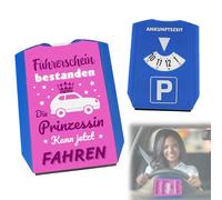 Disco de aparcamiento de princesa con texto en alemán "Führerschein bestanden，Die Prinzessin kann jetzt FAHREN",Parquímetro de Plástico horarios de Plástico para aparcamiento disco de tiempo