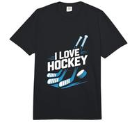 Disco de Bastones Deportivos sobre Hielo con Forma de «I Love Hockey» Comfort Colors Adult Heavyweight T-Shirt