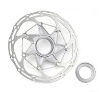 Disco de bloqueo central para bicicletas con núcleo de aluminio hueco y capas exteriores de acero inoxidable para apoyar la eficiencia térmica y la estabilidad estructural (gris 140 mm)