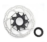 Disco de bloqueo central para bicicletas con núcleo de aluminio hueco y capas exteriores de acero inoxidable para apoyar la eficiencia térmica y la estabilidad estructural (negro, 140 mm)