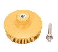 Disco de Cepillo de Cerdas 3 Pulgadas, Accesorio para Amoladora Angular, Disco Abrasivo de Goma Amarillo, Herramienta de Limpieza y Pulido, 75mm, Incluye Biela