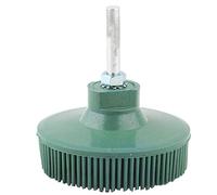 Disco de cerdas de 3 pulgadas, cepillo abrasivo de goma con esmeril, rueda de pulido y desbarbado para el acabado de metales, opciones de grano 50#, 80#, 120# con vástago de 1/4 de (Verde)