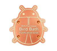 Disco de cobre para baño de pájaros, cobre, disco de limpieza de 3.94 pulgadas, purificador de agua en forma de animal, resistente al óxido, mantenedor de agua y decorativo, purificador natural