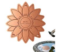 Disco de cobre para bebedero para pájaros, 0,6 mm de grosor, placa de apoyo de 3 puntos, disco de limpieza para limpieza de agua, para exteriores, jardín, terraza, césped, cerámica, calentado